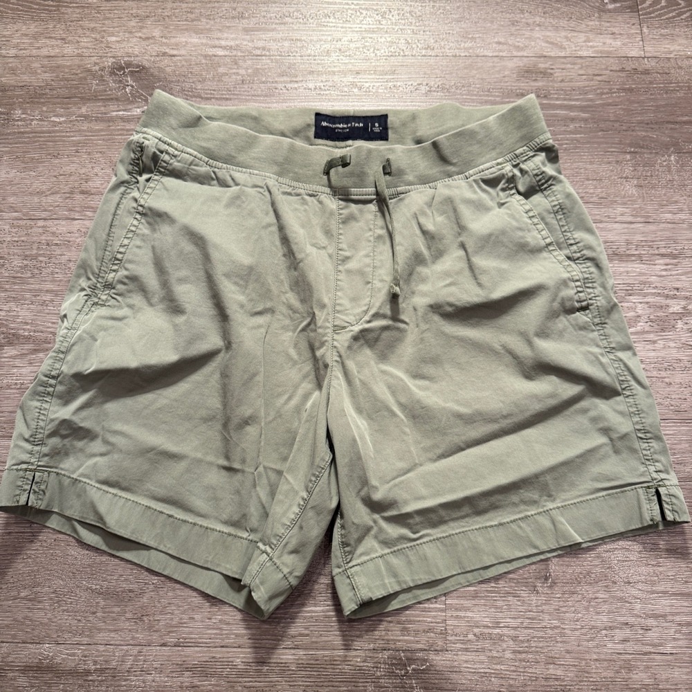 Abercrombie & Fitch Shorts Men S Sage Green Cotton Casual Lounge Drawstring 6"